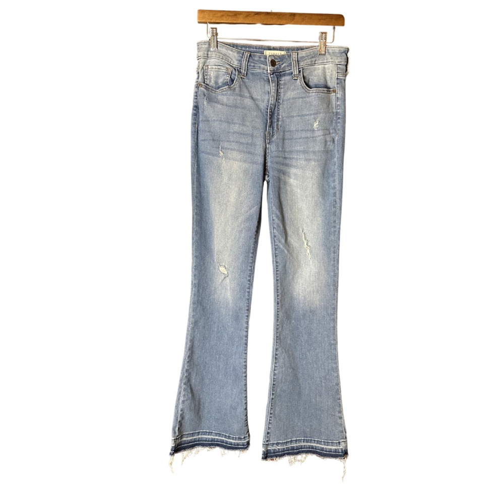 Harper Heritage Francesca’s Size 28 High Rise Flare Distressed Jeans